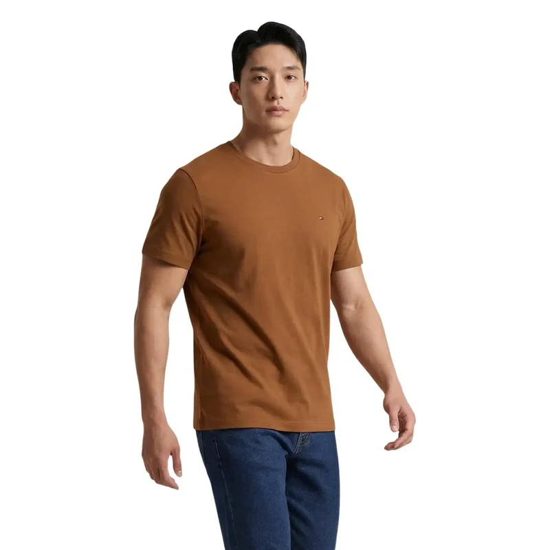 Tommy Hilfiger Herren T-Shirt Hellblau Bio-Baumwolle Regular Fit