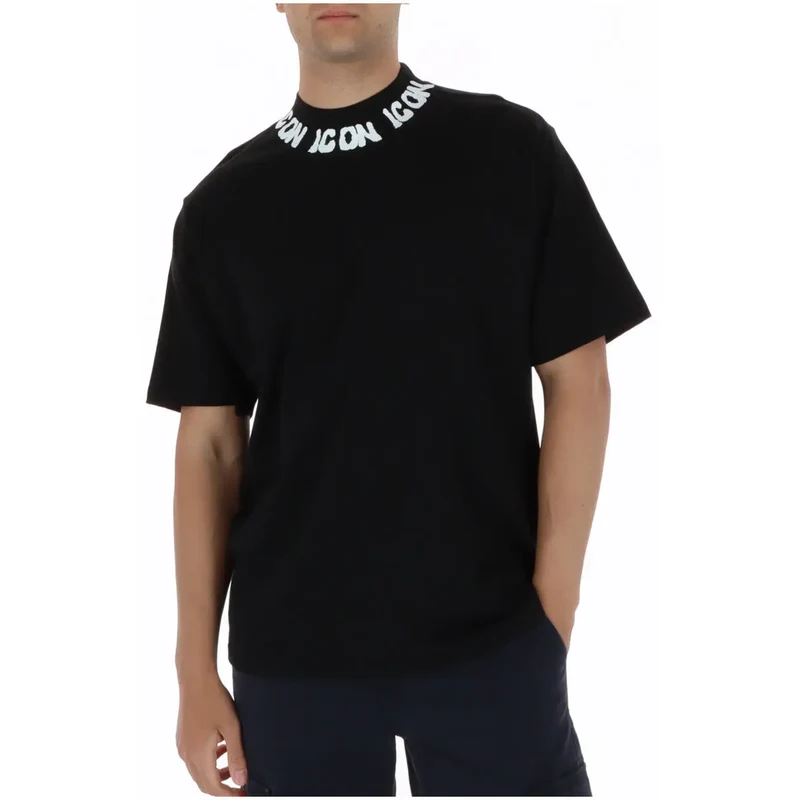 Icon Männer T-Shirt Weiß Baumwolle Rundhals Kurzarm