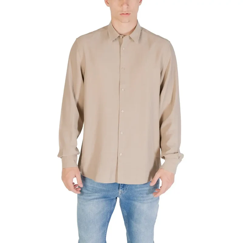 Herrenhemd Antony Morato Beige Langarm Viskose-Mischung
