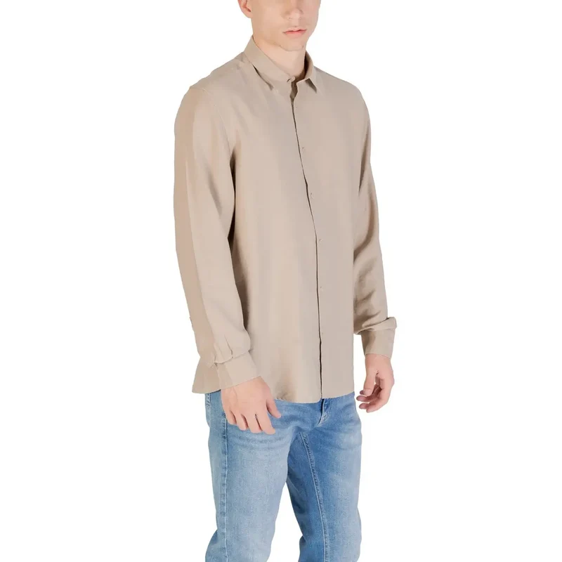 Herrenhemd Antony Morato Beige Langarm Viskose-Mischung