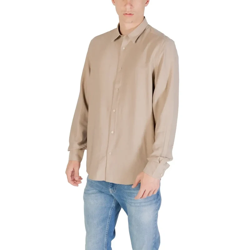 Herrenhemd Antony Morato Beige Langarm Viskose-Mischung