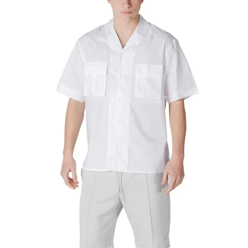 Antony Morato Herren Weißes V-Ausschnitt Kurzarm Baumwollshirt