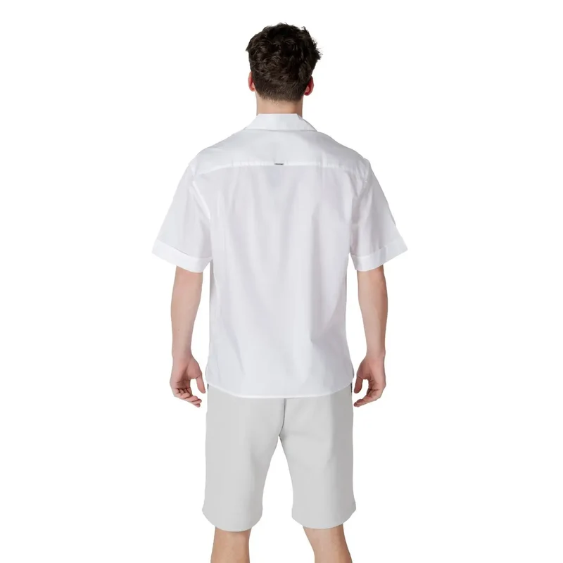 Antony Morato Herren Weißes V-Ausschnitt Kurzarm Baumwollshirt