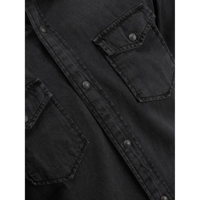 Jack and Jones Herrenhemd Schwarz Langarm Klassisch Baumwolle 12138115