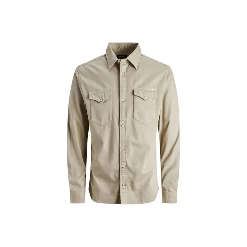 Jack and Jones Herrenhemd Schwarz Langarm Klassisch Baumwolle 12138115