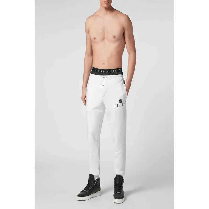 Philipp Plein Herren Trousers Weiß Baumwolle Frühling Sommer B44601