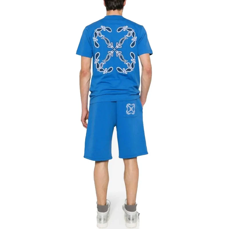 Blaues Kurzarm-T-Shirt von Off-white