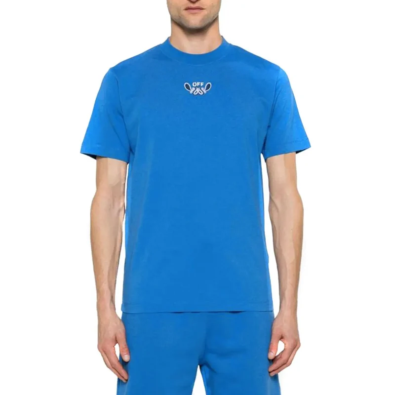 Blaues Kurzarm-T-Shirt von Off-white