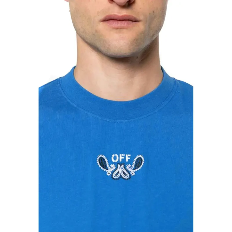 Blaues Kurzarm-T-Shirt von Off-white