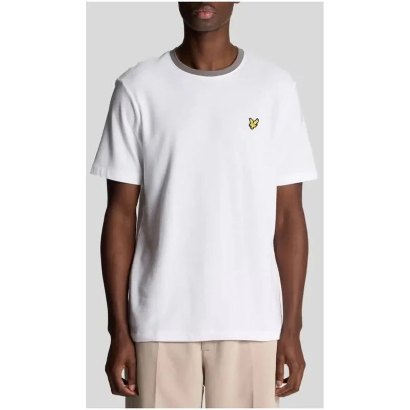 Weißes T-Shirt mit grauem Rand