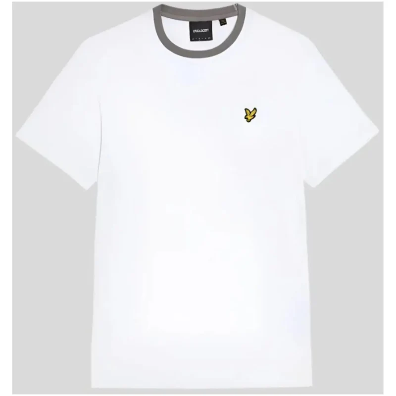 Weißes T-Shirt mit grauem Rand