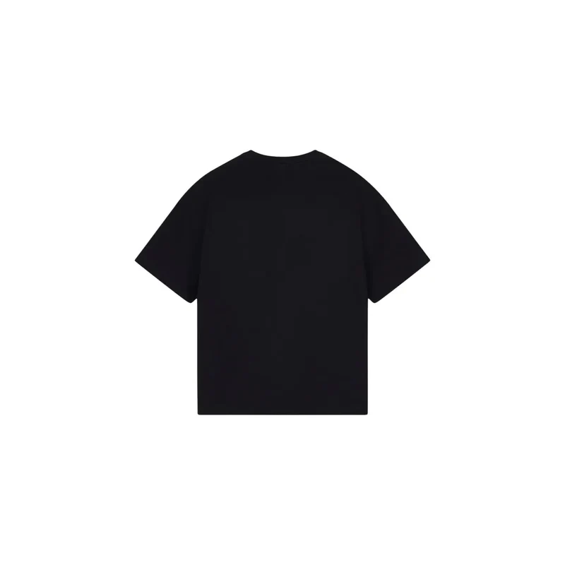 Armani Exchange Damen T-Shirt aus schwarzer Baumwolle mit Rundhalsausschnitt