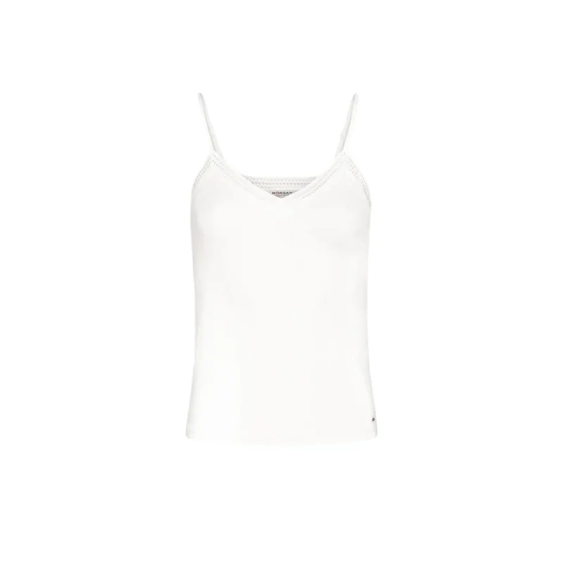 Damen Tanktop von Morgan De Toi, weiß, V-Ausschnitt, Viskose, Elastan