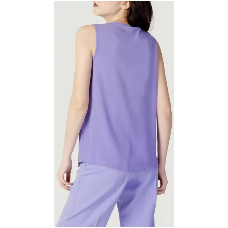 Hanny Deep Damen Tanktop Lila Ärmellos Rundhalsausschnitt