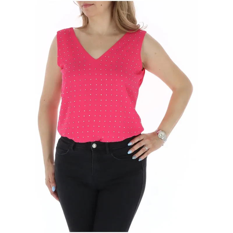 Gaudì Damen Tanktop Fuchsia V-Ausschnitt Viskose ärmellos