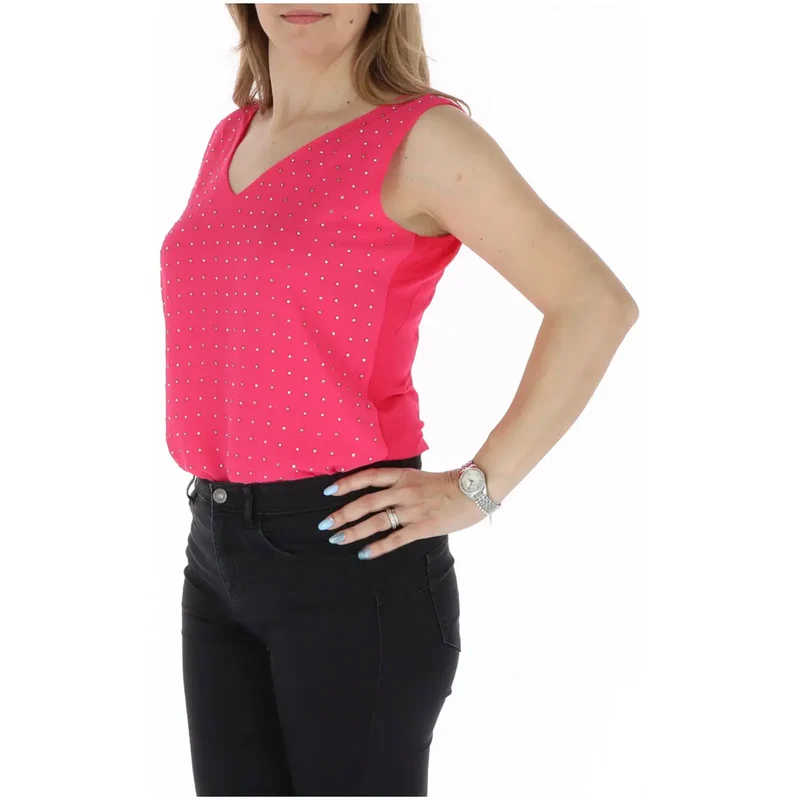 Gaudì Damen Tanktop Fuchsia V-Ausschnitt Viskose ärmellos