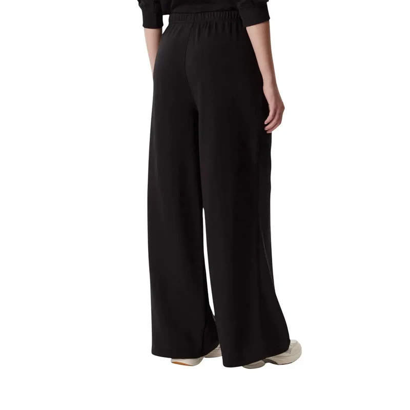 Tommy Hilfiger Damen-Sweatpants mit weitem Bein aus schwarzer Baumwolle