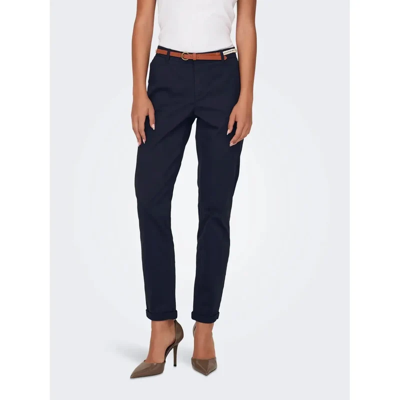 Only Damen Baumwollhosen Grün Slim Fit Reißverschluss Knopf 15218519