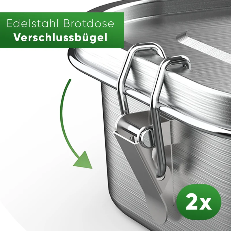 Edelstahl Brotdose - Bügel Set