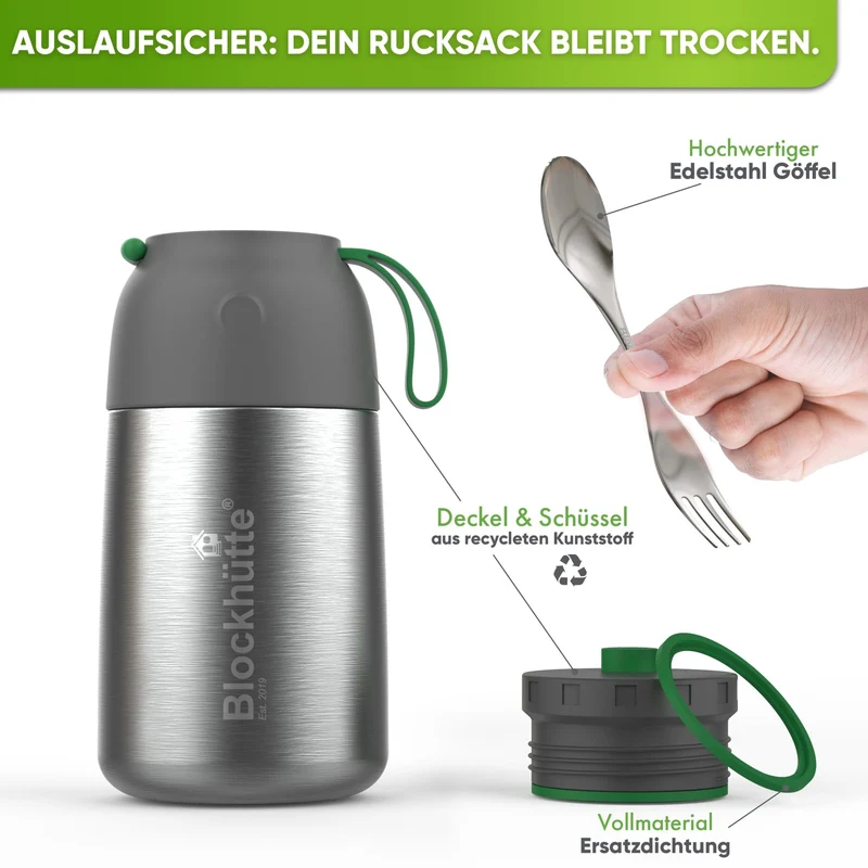 Freizeit Bundle - Edelstahl Thermobehälter + Edelstahl Sport Trinkflasche