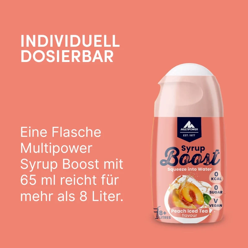 Eistee Pfirsich Getränkesirup ohne Zucker | Syrup Boost Probierpaket (4x65ml)