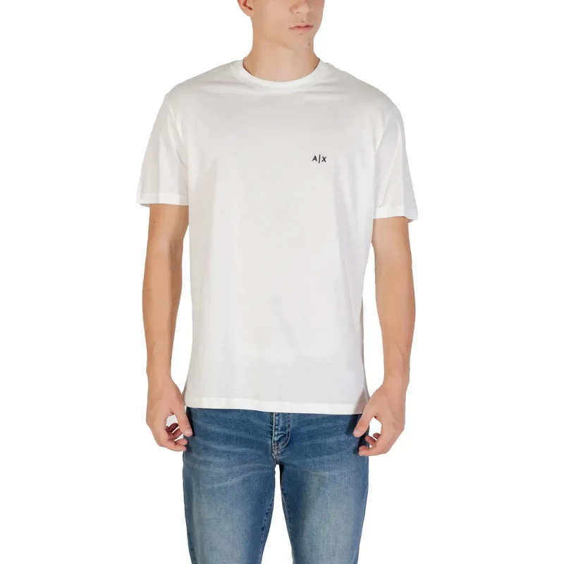 Armani Exchange Männer Weiß Baumwolle Kurzarm Rundhalsausschnitt T Shirt