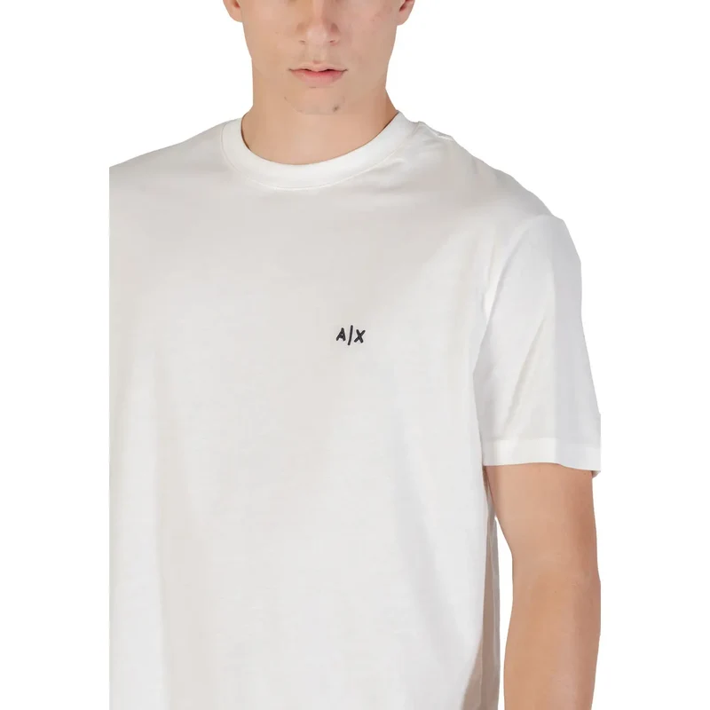 Armani Exchange Männer Weiß Baumwolle Kurzarm Rundhalsausschnitt T Shirt