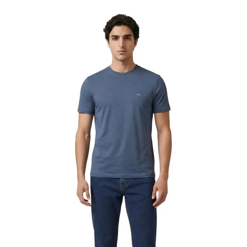 Armani Exchange Männer Weiß Baumwolle Kurzarm Rundhalsausschnitt T Shirt
