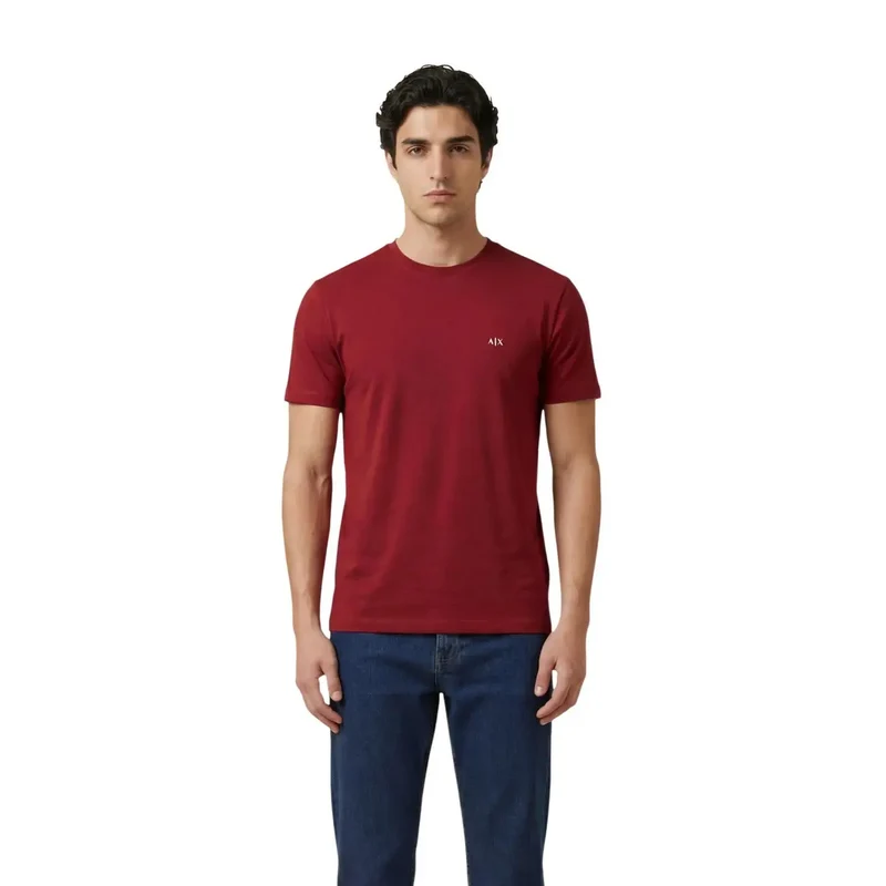 Armani Exchange Männer Weiß Baumwolle Kurzarm Rundhalsausschnitt T Shirt