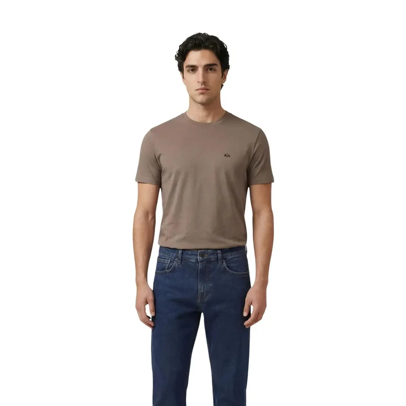 Armani Exchange Männer Weiß Baumwolle Kurzarm Rundhalsausschnitt T Shirt