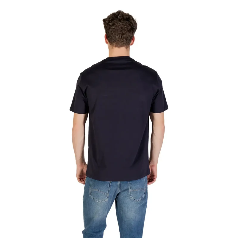 Armani Exchange Blau bedrucktes Baumwoll-T-Shirt für Männer