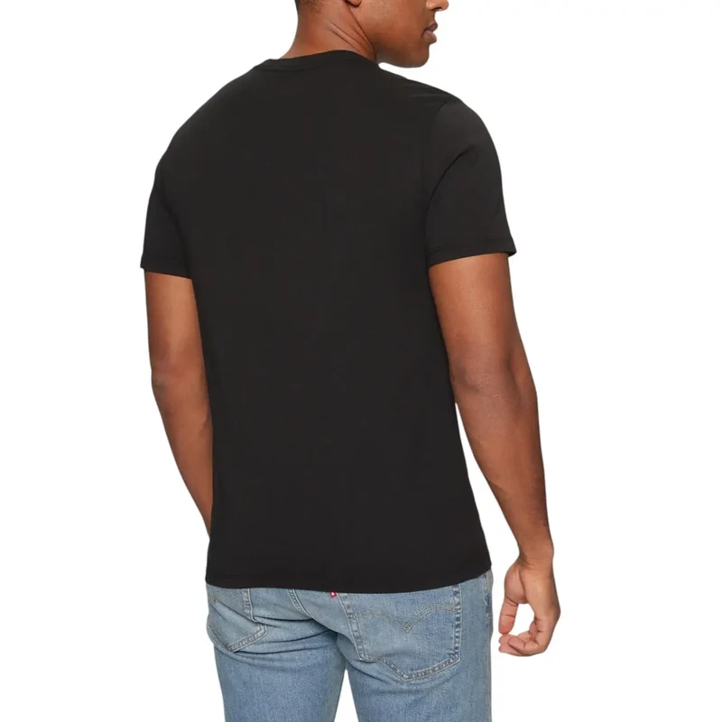 Levis Männer Schwarz Bedruckt Baumwolle Rundhalsausschnitt T Shirt