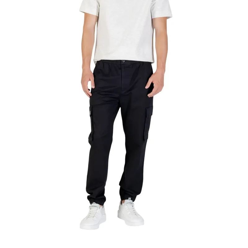 Calvin Klein Jeans Herren Schwarz Herbst Winter Baumwollmischung Hose