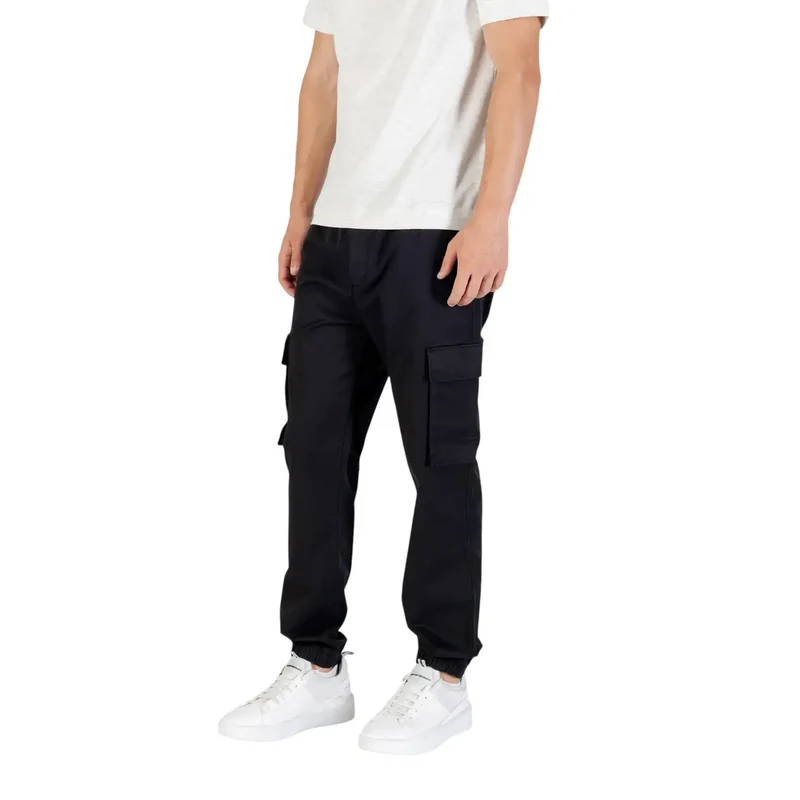 Calvin Klein Jeans Herren Schwarz Herbst Winter Baumwollmischung Hose