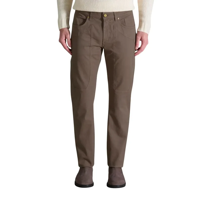 Jeckerson Herren Herbst Winter Grün Baumwolle Elastan Hose