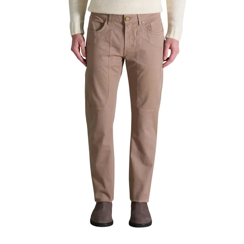 Jeckerson Herren Herbst Winter Grün Baumwolle Elastan Hose