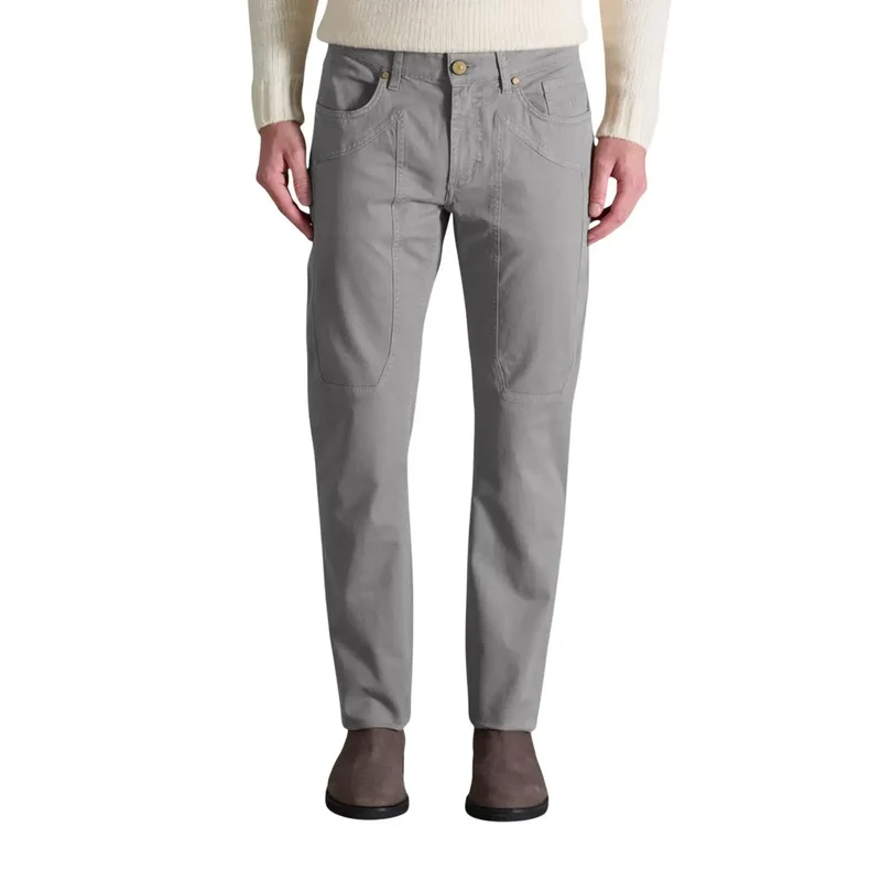 Jeckerson Herren Herbst Winter Grün Baumwolle Elastan Hose
