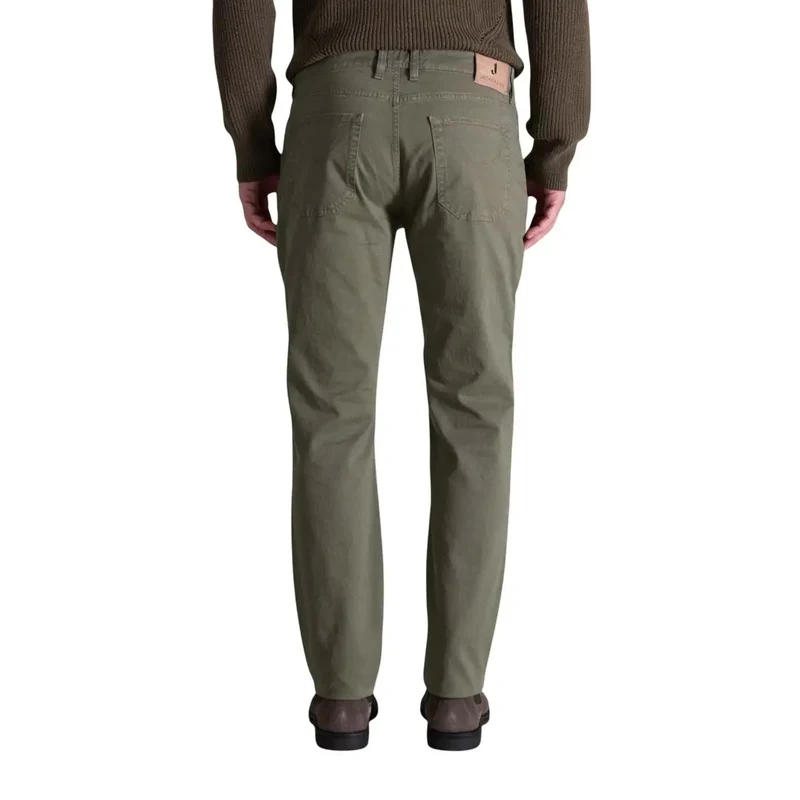 Jeckerson Herren Herbst Winter Grün Baumwolle Elastan Hose