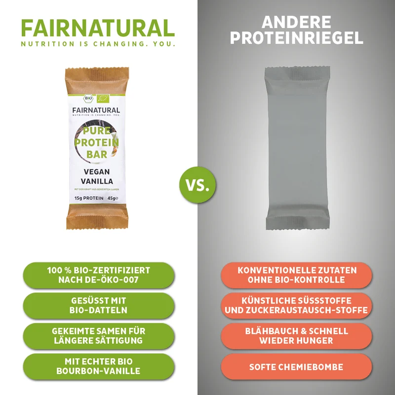 Bio Vegan Proteinriegel Vanille Einzelriegel