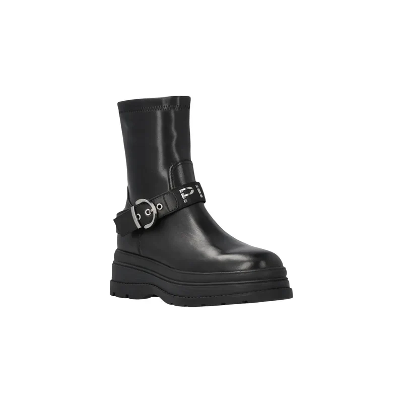 Pinko Damen-Ankle-Top aus schwarzem Leder Boots Beleg