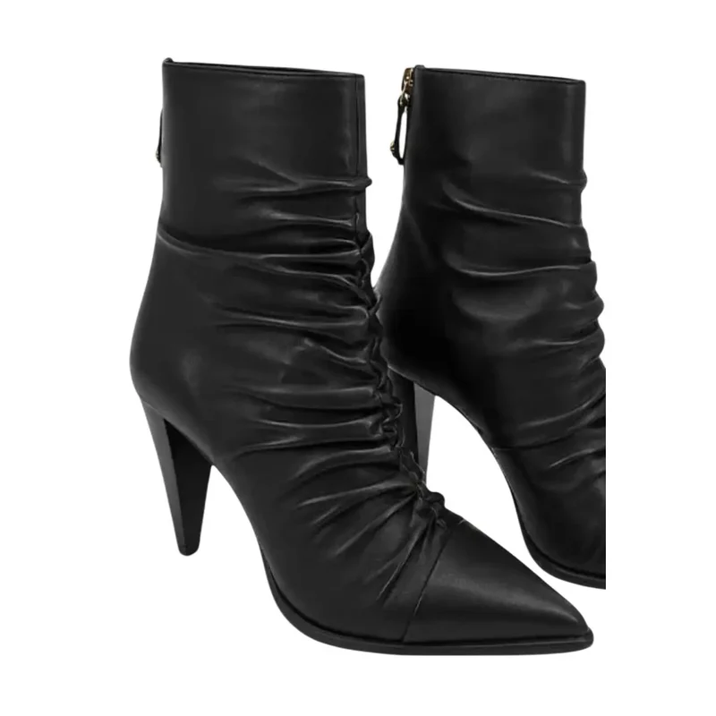 Pinko Damen-Gummi-Knöchel Boots Schwarze Stilettos