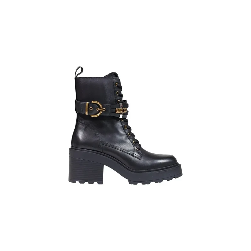 Pinko Damen-Leder-Ankle-Tops Boots Schwarzer Blockabsatz