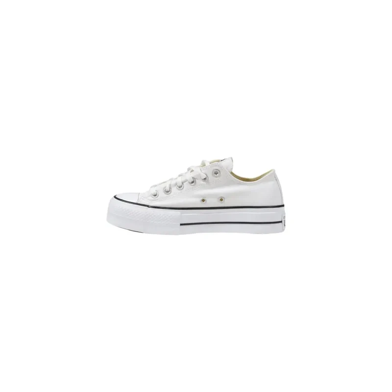 Converse Frauenplattform Sneakers Weißer Stoff