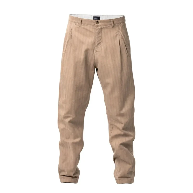 Hydra Herren Beige gestreifte Baumwollhose