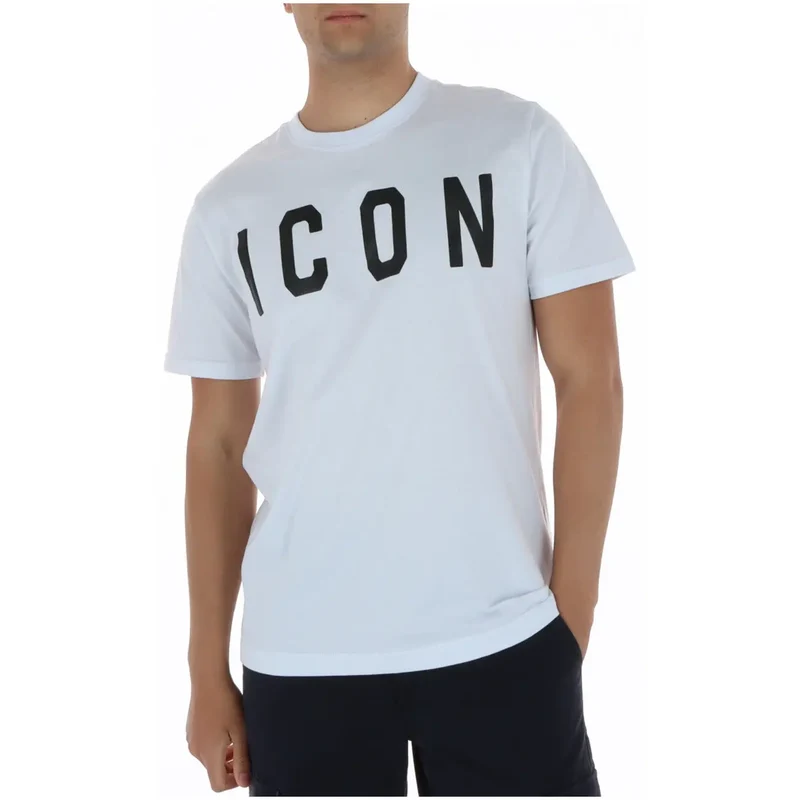 Icon Men T-Shirt Schwarz Kurze Ärmel Baumwolle Rundhals IUT001