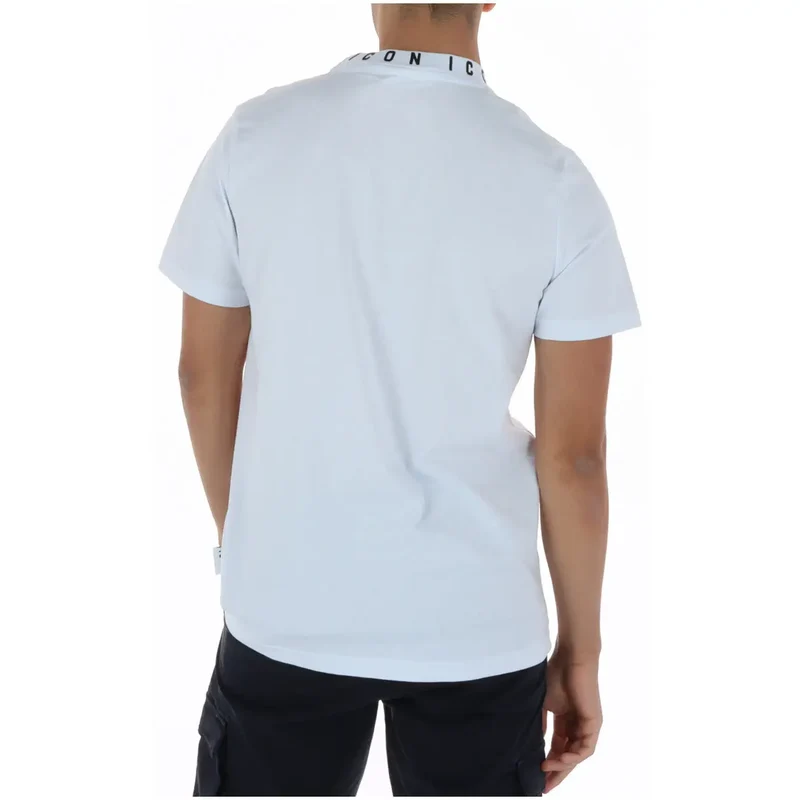 Icon Men T-Shirt Weiß Baumwolle Rundhals Kurzarm