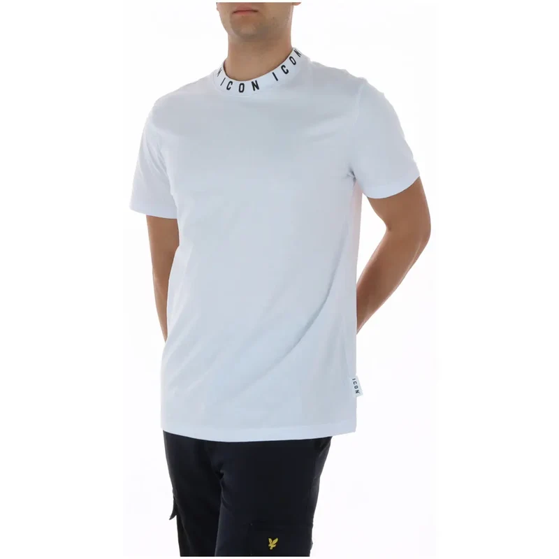 Icon Men T-Shirt Weiß Baumwolle Rundhals Kurzarm