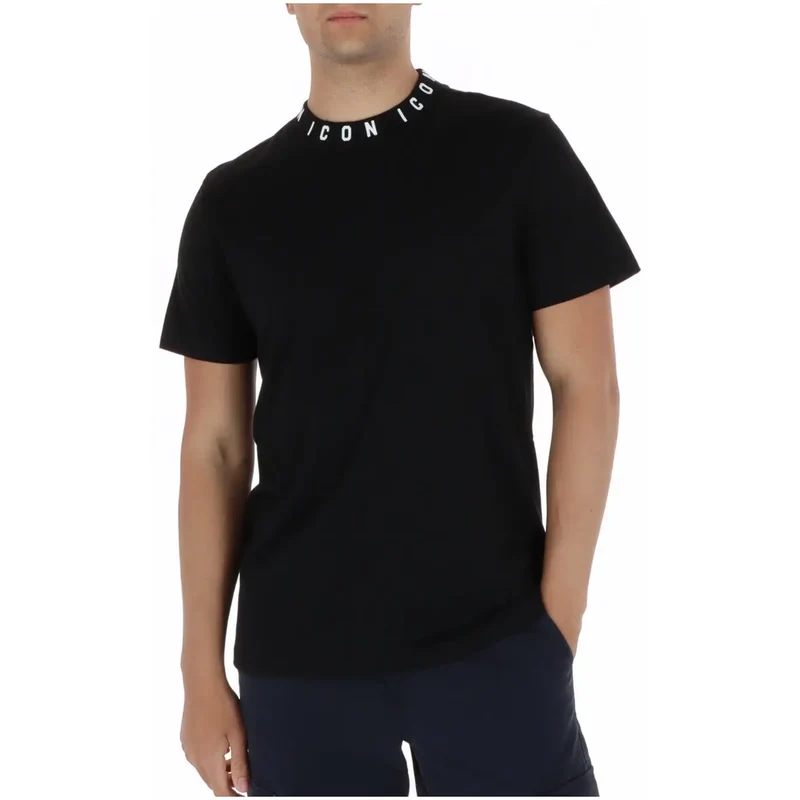 Icon Men T-Shirt Weiß Baumwolle Rundhals Kurzarm