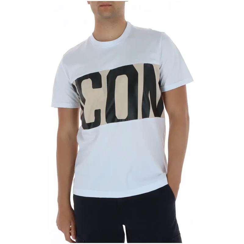 Icon Männer T-Shirt Weiß Rundhals Druck 100 Baumwolle