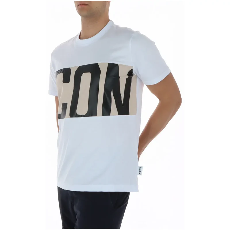 Icon Männer T-Shirt Weiß Rundhals Druck 100 Baumwolle